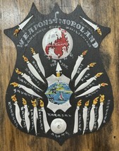 Philippines &quot;Weapons Of Moroland&quot; Vintage Wood Shield Wall Plaque Zamboanga - £27.68 GBP