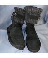 UGG Black Waterproof CAMBRIDGE Suede &amp; Knit Boot S/N 1003175, Women Size 7 - $1,084.14 MXN