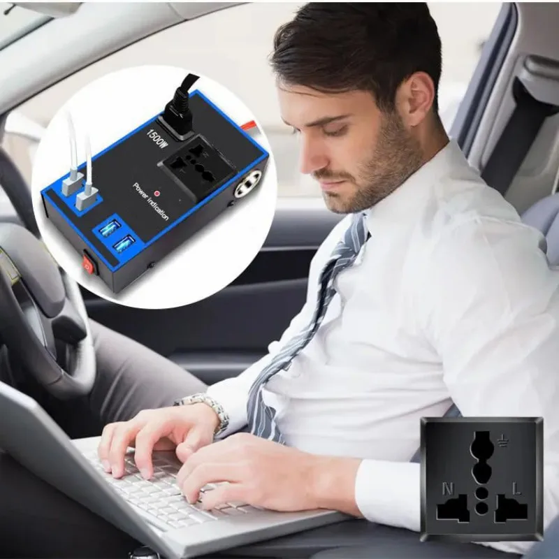 1500W Car Power Inverter 12V 24V To 220V Car Mobile Phone USB Charging Truck H - £22.43 GBP