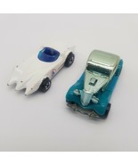 Lot of 2 1970&#39;s Hot Wheels 1979 Ford Coupe Silver Teal &amp; 1977 White Seco... - £15.56 GBP