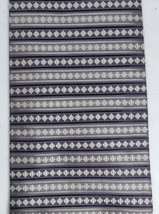 CHAS REED Striped Geometric Diamond Print Tie Necktie Grey Silver Navy Silk - $12.86