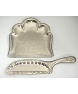 Vintage Aluminum Crumb Tray Catcher and Scraper 2 Piece Set Scalloped Cr... - £14.84 GBP