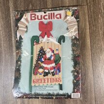 Bucilla Santa&#39;s Sled Card Holder Kit #61153 NEW 8&quot; x 13&quot; Plastic Canvas ... - $13.93 CAD