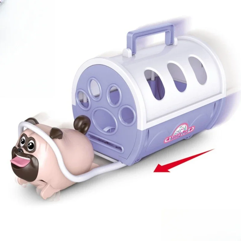 Electronic Pets Dog Funny Puppy Pulling Carts Robotic Pretend Play Complete Set - £17.22 GBP