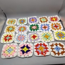 Granny Square LOT OF 19 pieces - Crochet Afghan, Scarf, Pillows, Bags an... - $22.10 CAD