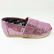 Toms Classics Pink Glitters Tiny Toddler Slip On Casual Flat Shoes - £19.71 GBP