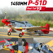 FMS RC Airplane Plane 1450MM 1.4M P51 P-51D Mustang V8 Red Tail 6CH 4S with Refl - £390.48 GBP
