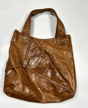Kooba Light Brown Womens Handbag Fold over design Purse Leather - $30.84