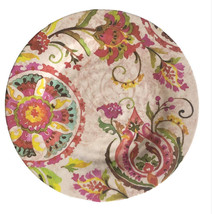 Nantucket Floral Medallion Set Of 6 Melamine 11&quot; Dinner Plates Summer Spring - £49.99 GBP