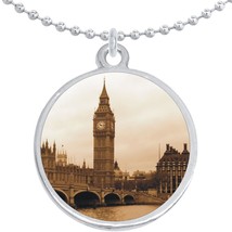 Big Ben London Round Pendant Necklace Beautiful Fashion Jewelry - £8.42 GBP