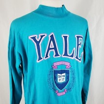 Vintage Yale University Long Sleeve Mock Neck T-Shirt OSFA Teal Pink Ivy... - £22.05 GBP