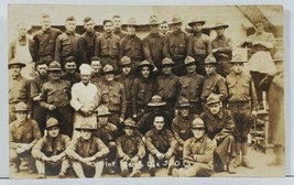 WWI Camp Dix RPPC 310th Infantry Soldiers with The Cook Real Photo Postcard L10 - £47.14 GBP