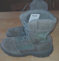 REEBOK MEN'S LEATHER/CANVAS CM8802 ARMY GREEN LACE-UP BOOTS-14M-WORN ONC... - $48.00