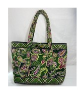 VERA BRADLEY Shoulder Tote Bag Chelsea Green Retired Print Paisley Plaid... - £14.73 GBP