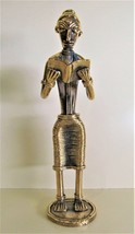 Handcrafted Metal Art Decor Collectible Showpiece Figurine Lady Standing Reading - £20.00 GBP