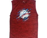 Boys Red White &amp; Blue Moisture Wicking Baseball Tank Top Sleeveless Shir... - $10.88