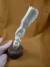 (EAGLE-W22) Eagle wings up perched shed ANTLER figurine Bali detailed ca... - £73.01 GBP