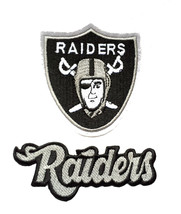 Oakland Raiders Super Bowl NFL Football 2PK Embroidered Iron On Patch - £8.55 GBP