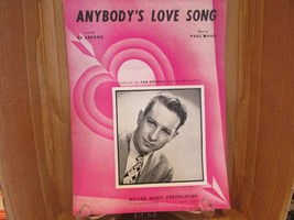 Anybody&#39;s Love Song Sam Donahue Miller Music 1946 Harris Art Sheet Music - £4.66 GBP