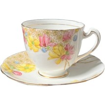 Vintage Royal Standard English Bone China Cup &amp; Saucer Set Yellow Pink F... - €16,45 EUR