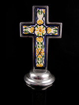 Vintage Religious Alter Cross statue - Ornamental Spanish Mexico Tile  1... - $95.00
