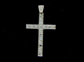 Vintage Estate 10k Gold &amp; Diamonds Religious Crucifix Cross Pendant 4.1g E2951 - £661.08 GBP