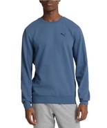 Puma Mens Sweatshirt Blue Crewneck Long Sleeves Textured Fabric Regular ... - $42.99