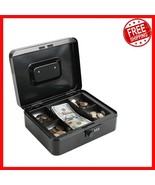 Large Steel Cash Box with Combination Lock, Organize Coins &amp; Cash Safely - $650.72 MXN