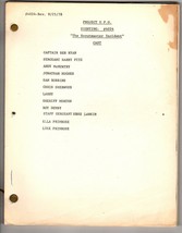 *Project U.F.O. - Sighting 4024: The Scoutmaster Incident Orig Revised Tv Script - £98.36 GBP