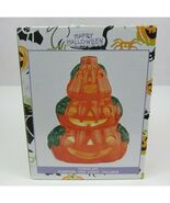 Vintage Halloween Porcelain Pumpkins Tea Light Holder Jack-O-Lanterns 6&quot;... - $230.29 MXN
