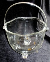Fostoria Crystal Ice Bucket Coronet Pattern Metal Handle Vintage Elegant Glass - £30.07 GBP