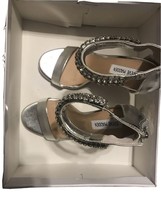 Steve Madden Women&#39;s Rando Dress Silver Stiletto Heels Shoes Size 8M - £50.60 GBP