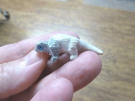 (Y-LIZ-IG-7) Little Gray Iguana Lizard Carving Soapstone Peru Gem Figurine Stone - £6.86 GBP