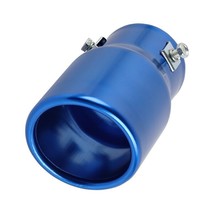 Blue Round Shape Car Exhaust Muffler Tip Straight Pipe 63mm 2.5‘’ Inlet - £14.76 GBP