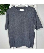 Yarnworks Metallic Short Sleeve Sweater * Gray * Large - $19.35