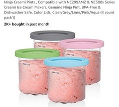 Ninja Creami Pints 4 Pack Compatible with NC299AMZ&amp;NC300s Series Ice Cre... - $31.56