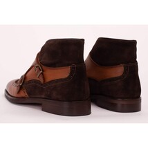 The Albus Tan Leather & Suede Double Strap Monk Brogue Men Boot image 5
