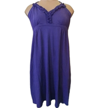 Express purple medium M halter sun dress ruffle trim - $18.80