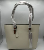 Westbronco Ivory Color Shoulder Bag Tote Purse w Adj Straps Vegan Leathe... - £47.07 GBP