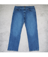 Lee Relaxed Fit 1Men&#39;s Size 38x30 Straight Mid Rise Blue Denim Jeans - $17.97