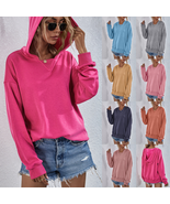Women&#39;S Hoodie Sweatshirt Sports Casual Candy Color Long Sleeve Tops Clo... - £29.96 GBP