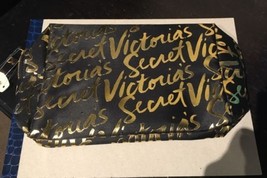 New Victoria&#39;s Secret Gorgeous Black And Gold Nylon Cosmetic Bag - £19.73 GBP