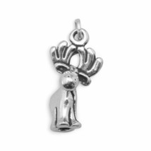 925 Sterling Silver Oxidized Cute 3D Moose Charm Pendant Necklace Bracelets Gift - £38.59 GBP