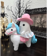 Halloween Pastel Pink Blue Cowgirl Ghost Riding Unicorn Horse Resin Figu... - €31,58 EUR