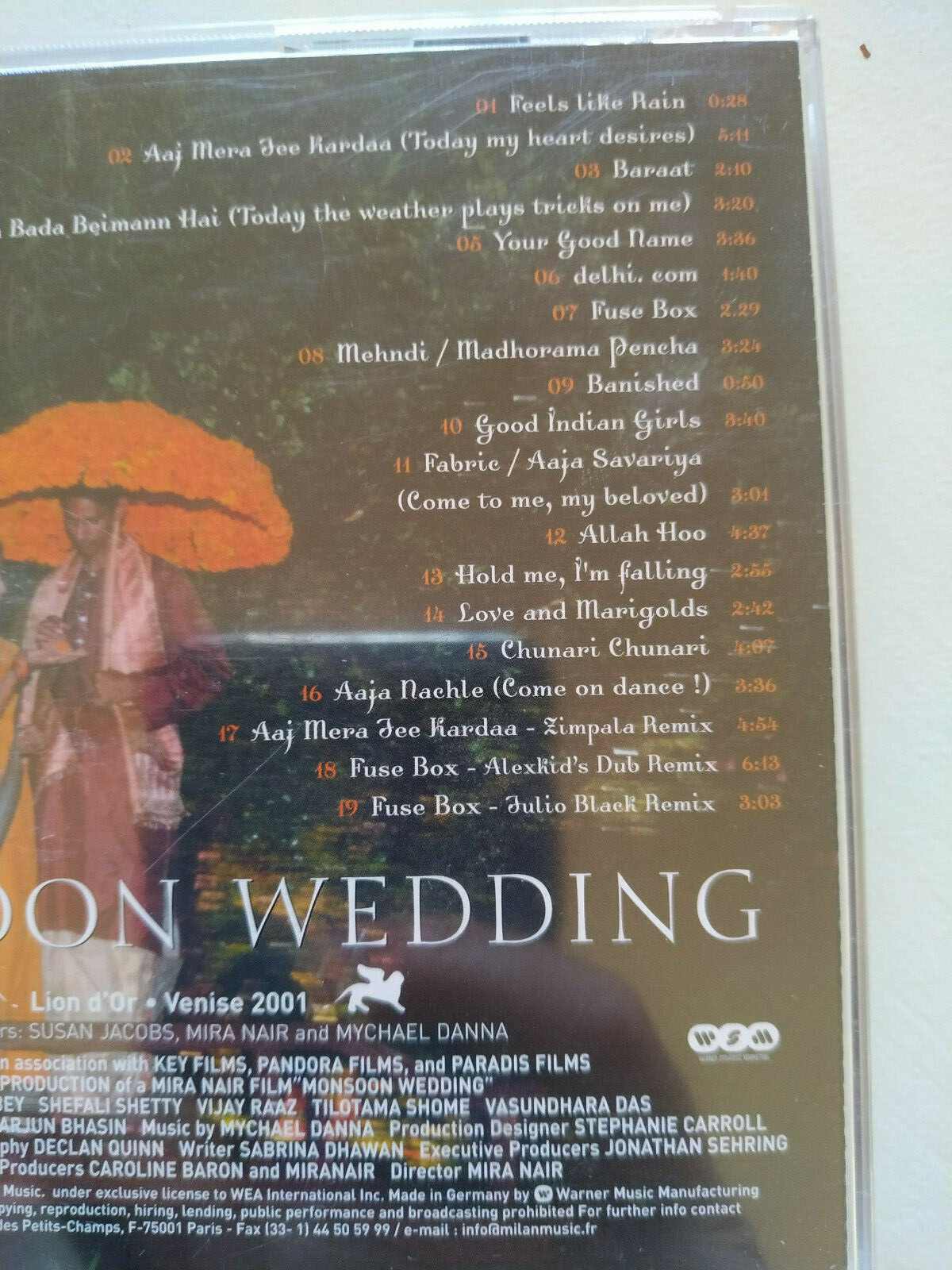 Moonsoon Wedding Mira Nair Bande Originale 2001 Milan Music - CD Am Item image 3