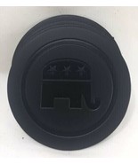 Set Of 4 Republican Elephant Embossed Leather Drink Coasters GOP Home Bar - $20.24 CAD