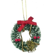 Christmas Snow Wreath IM65276 Berries - Bow Dollhouse Miniature - £2.20 GBP