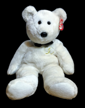 Ty Beanie Buddies Mr Wedding Groom White Teddy Bear Plush Tags Black Bowtie 2003 - £23.88 GBP