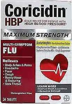 Coricidin Hbp Max Flu Dmx Size 24ct Maximum Strength Flu Relief Tablet - £11.10 GBP