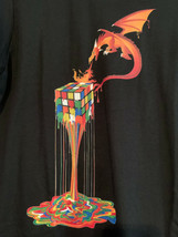 NWT - Dragon Melting Rubik&#39;s Cube Image Adult Size S Black Short Sleeve Tee - £14.50 GBP